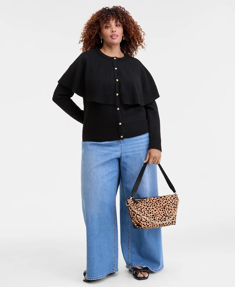 On 34th Trendy Plus Size Cape-Overlay Cardigan, Macy's Exclusive