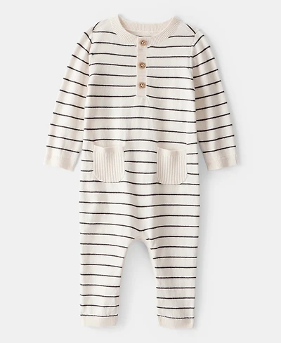 Carter's Baby Boys Striped Cotton Long-Sleeve Jumpsuit