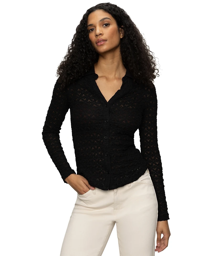 Sanctuary Women's Dreamgirl Lace Button-Up Shirt