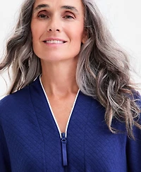 Charter Club Women's Zip-Front Quilted Robe