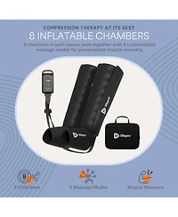LifePro Air Compression Recovery System with Heat – 8-Chamber Full Leg Massager for Calf, Thigh & Foot – Air Massage Wraps for Circulati