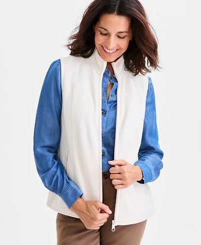 Style & Co Petite Polar Fleece Vest, Created for Macy's