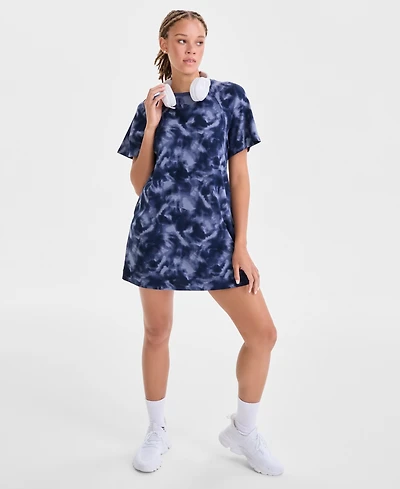 Id Ideology Women's Relaxed Smoky Dye Crewneck T-Shirt Dress, Macy's Exclusive