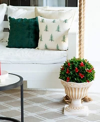 Nearly Natural 22" Uv Resistant Artificial Christmas Ball in Classic Decorative Planter Indoor and Outdoor