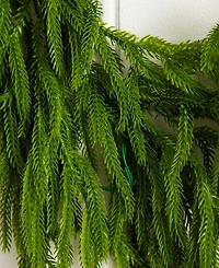 Nearly Natural 6" Pre-Lit Artificial Touch Norfolk Island Pine Garland Led Lights