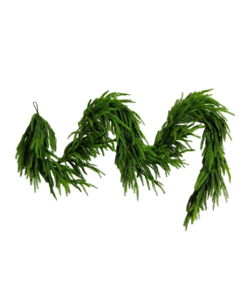 Nearly Natural 10" Artificial Touch Norfolk Island Pine Garland with Natural Look