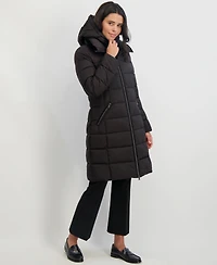 Tahari Women's Hooded Bibbed Puffer Coat