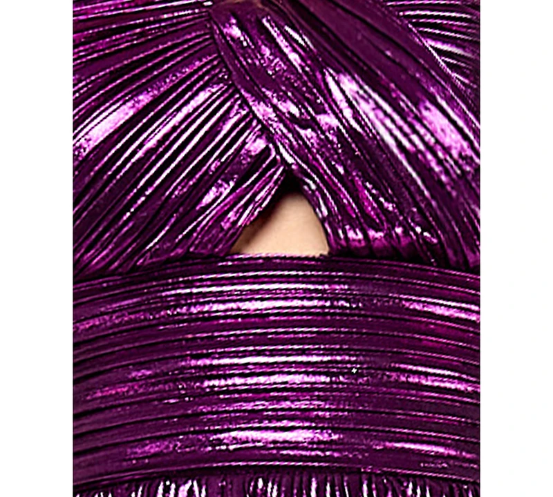 City Studios Juniors' Foil Pleated Mini Dress