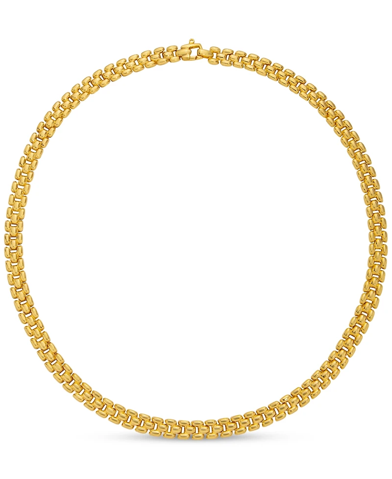 Panther Chain Link 18" Collar Necklace in 14k Gold
