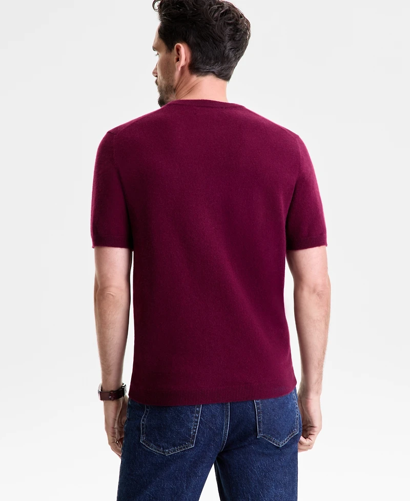 Club Room Men's Regular-Fit Textured 100% Cashmere Sweater T-Shirt, Macy's Exclusive