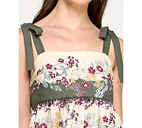 Row A Juniors' Printed Woven Sleeveless Fit & Flare Dress