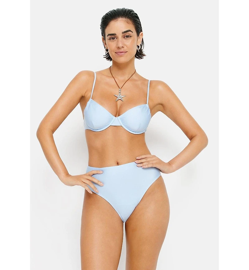 Lscn by Lascana Women's Shimmer Underwire Bikini Swimsuit Top Bra Sizing