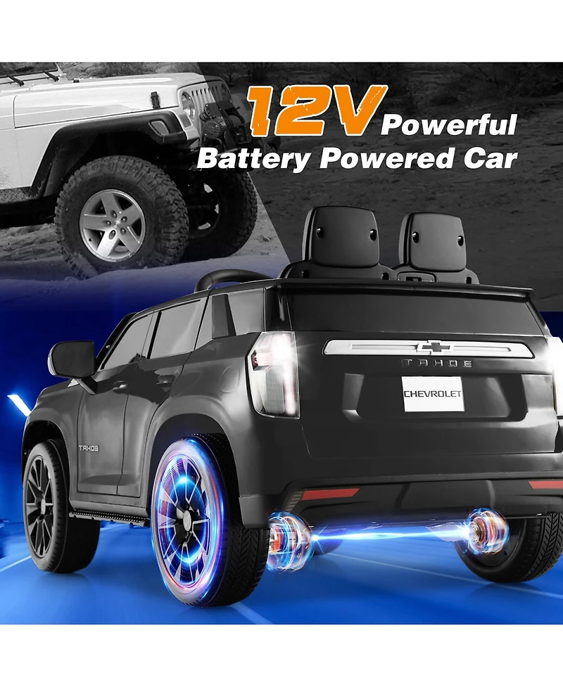 Gymax 12V Kids Ride On Car Chevrolet Tahoe Electric Truck Suv Remote w/ Light & Music