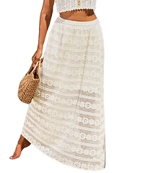 Cupshe Women's Find Your Way Cream Maxi Skirt