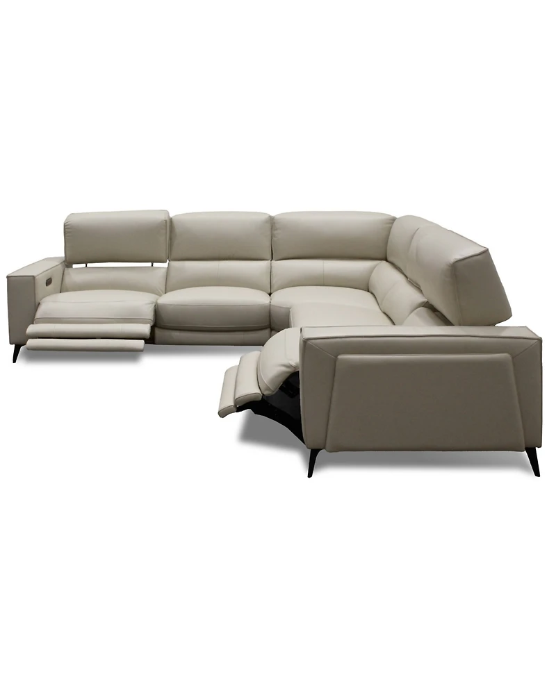 Neiwert -Pc. Leather Sofa Sectional with Power Recliners