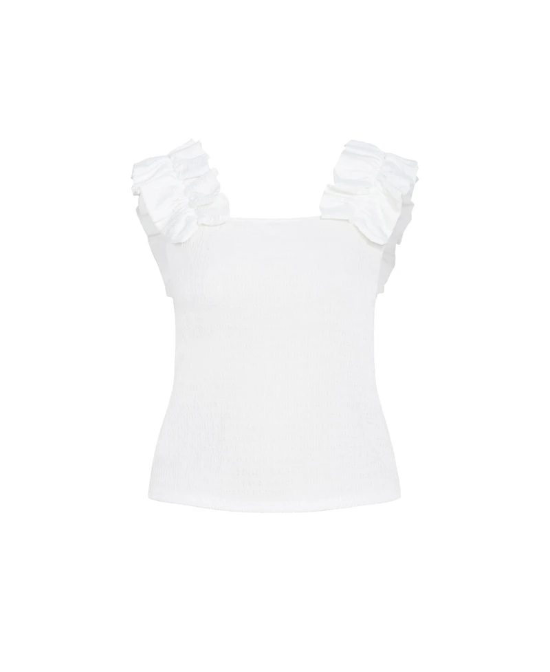 City Chic Plus Aria Frill Top