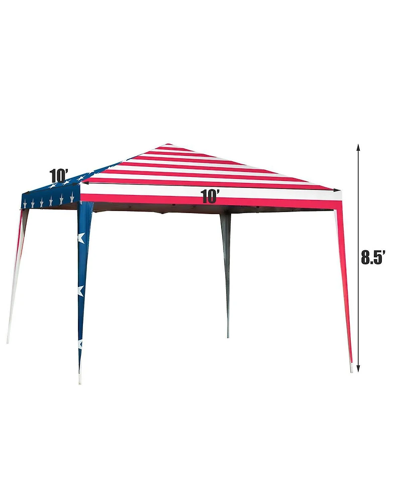 Gymax 10' x 10' Outdoor Pop-up Canopy Tent w/ Mesh Sidewalls Carrying Bag