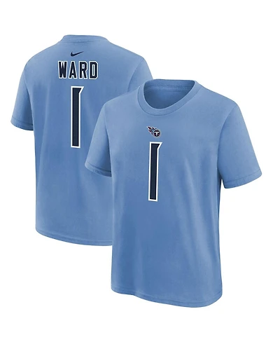 Nike Big Boys and Girls Cam Ward Navy Tennessee Titans 2025 Nfl Draft First Round Pick Name Number T-Shirt