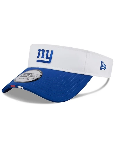 New Era Men's White/Royal New York Giants 2025 Nfl Training Camp Adjustable Visor Hat