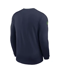 Nike Men's College Navy Seattle Seahawks Sideline Coach Uv Performance Long Sleeve T-Shirt