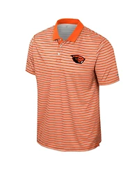 Colosseum Men's Orange Oregon State Beavers Striped Polo Shirt