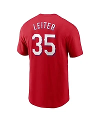 Nike Men's Jack Leiter Red Texas Rangers Fuse Name Number T-Shirt