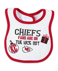 Wear by Erin Andrews Baby Boys and Girls Kansas City Chiefs Allover Print Full-Zip Sleeper with Bib Set