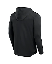 Fanatics Men's Black Chicago Cubs Front Office Power Mono Long Sleeve Hoodie T-Shirt