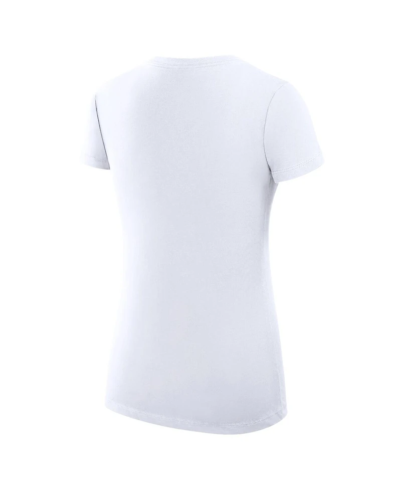 G-iii 4Her by Carl Banks Women's White Atlanta Braves City Graphic V-Neck Fitted T-Shirt