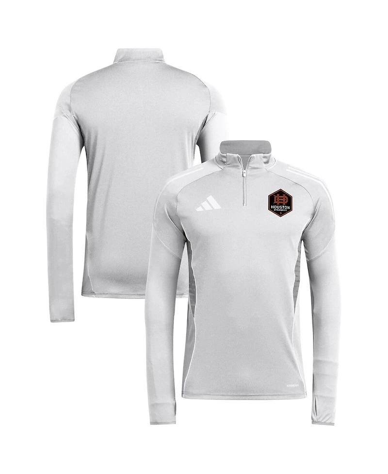 Adidas Men's Silver Houston Dynamo Fc 2025 Aeroready Quarter-Zip Long Sleeve Training Sweatshirt