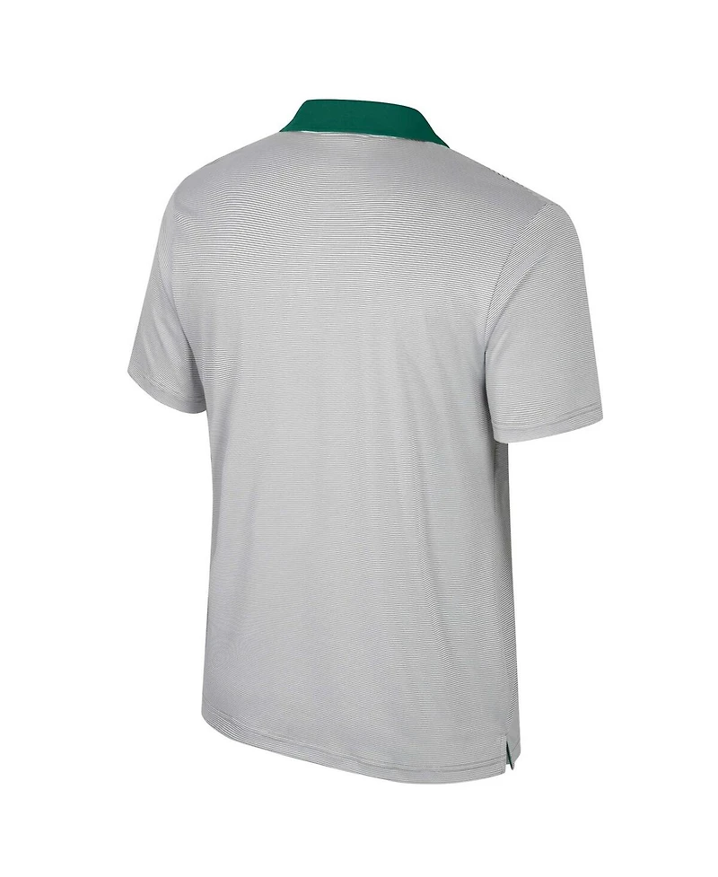 Colosseum Men's Gray Michigan State Spartans Big Tall Tuck Striped Polo Shirt