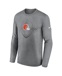 Nike Men's Heather Gray Cleveland Browns Icon Legend Performance Long Sleeve T-Shirt