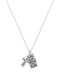 Unwritten Sterling Silver Crystal Cross Short Pendant Charm Necklace