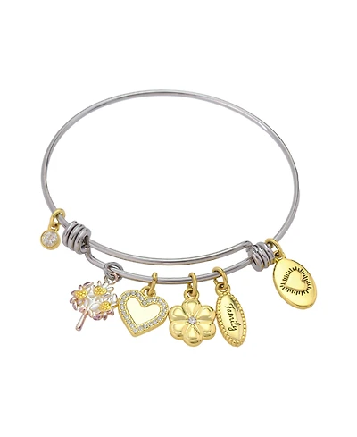 Unwritten Crystal and Cubic Zirconia Family Tree Cham Bangle Bracelet