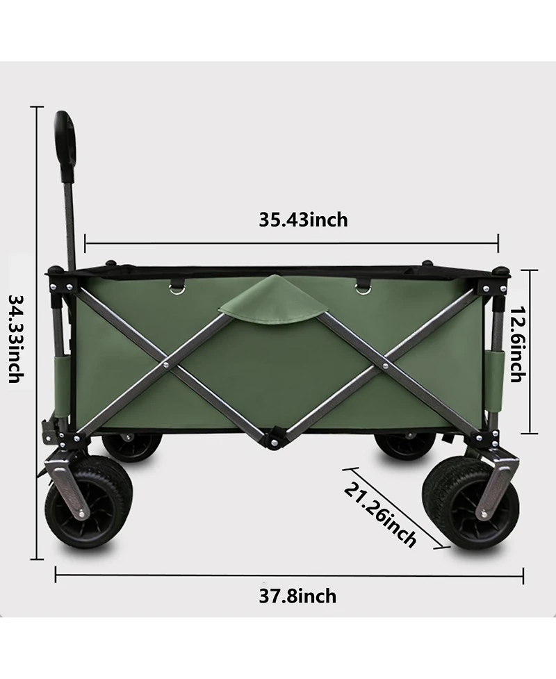 Streamdale Furniture Utility Folding Camping Wagon - Green