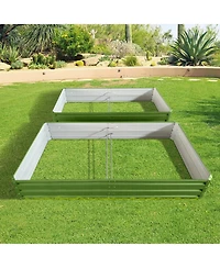 Streamdale Furniture Metal Garden Bed 6x3x1 ft (2 Pack) - Green