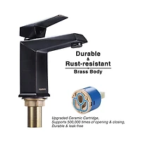 Aquaterior Wall Mount Ceramic Sink w/ Modern Bathroom Single Handle Faucet Orb