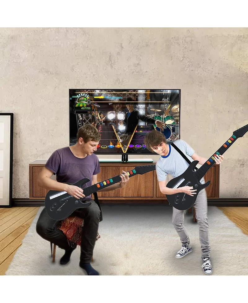 Nbcp Wireless Wii Guitar Controller for Guitar Hero & Rock Band 2/3 – Compatible with Nintendo Wii, 10-Key Design, No Batteries Required