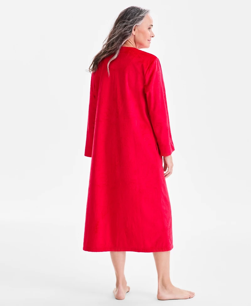 Charter Club Women's Embossed Velour Zip-Front Robe, Macy's Exclusive