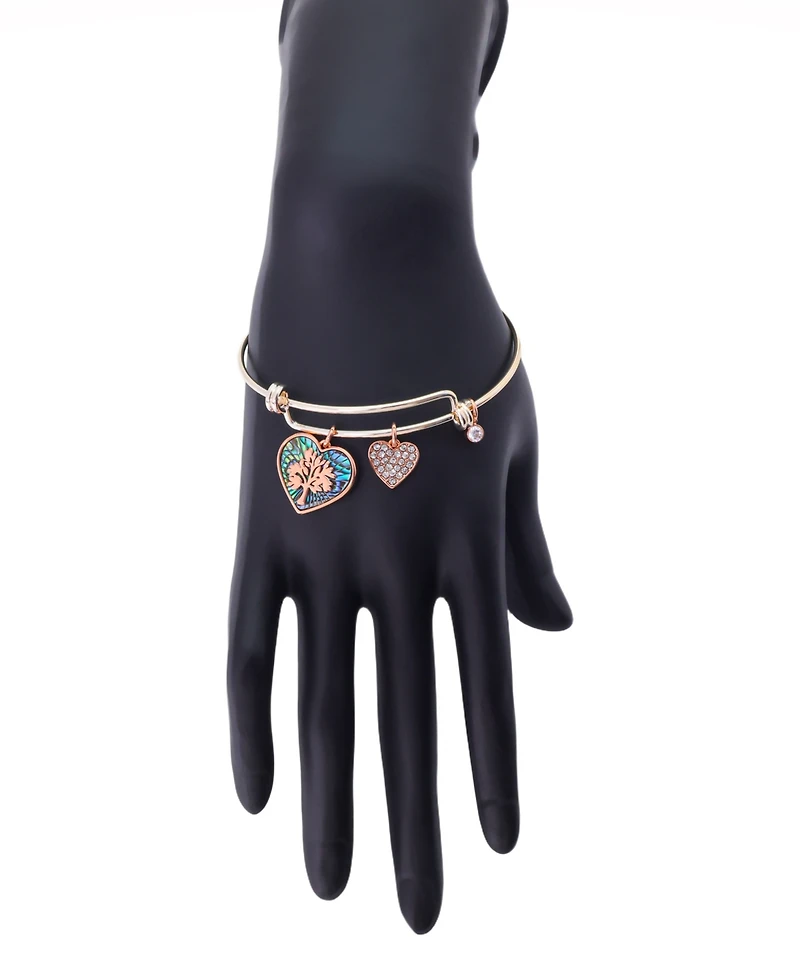 Unwritten Cubic Zirconia Family Tree Charm Bangle Bracelet