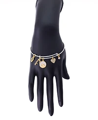 Unwritten Cubic Zirconia Fearless Charm Bangle Bracelet