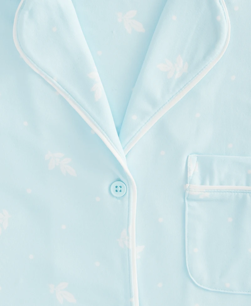 Charter Club Women's Jersey Printed Long Sleeve Sleepshirt