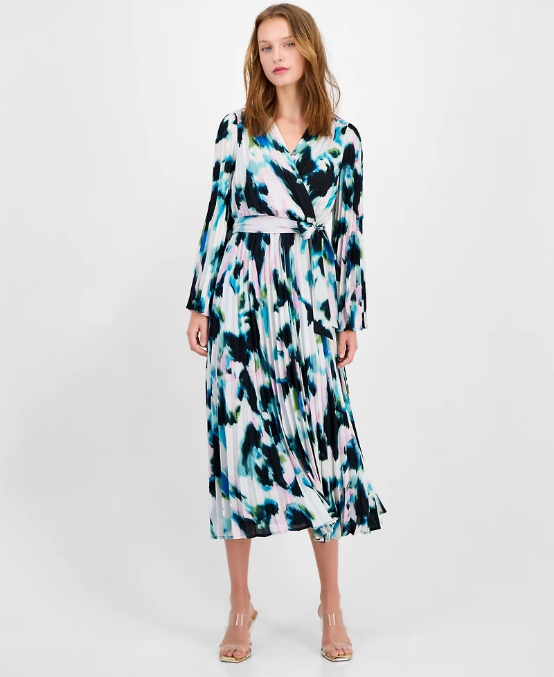 I.n.c. International Concepts Petite Printed Pleated Dress, Macy's Exclusive