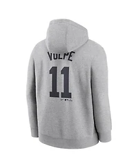 Nike Men's Anthony Volpe Heather Gray New York Yankees Player Name Number Club Fleece Pullover Hoodie