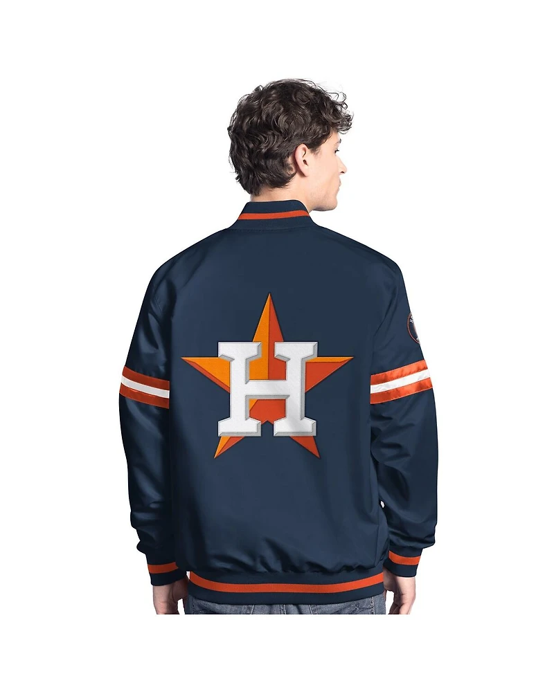 Starter Men's Navy Houston Astros Scout Full-Snap Varsity Jacket