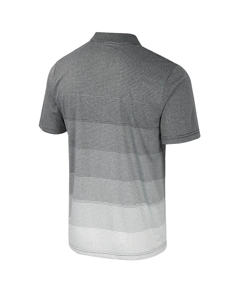 Colosseum Men's Gray Auburn Tigers Striped Mesh Polo Shirt