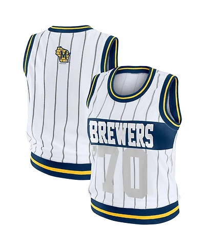 Wear by Erin Andrews Women's White Milwaukee Brewers Sporty Tank Top