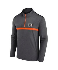Logo Athletic Men's Heather Charcoal Philadelphia Flyers Head-to-Head Quarter-Zip Top