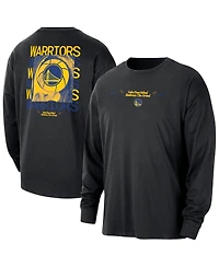 Nike Men's Black Golden State Warriors Courtside Oversized Long Sleeve T-Shirt