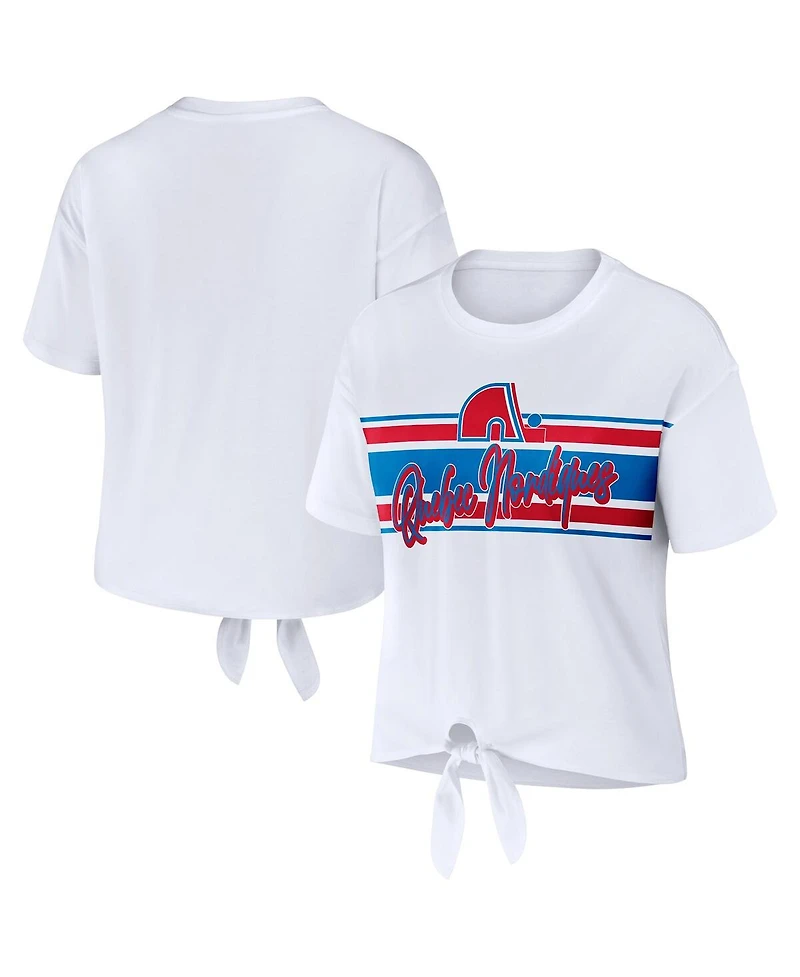 Wear by Erin Andrews Women's White Colorado Avalanche Front Knot T-Shirt